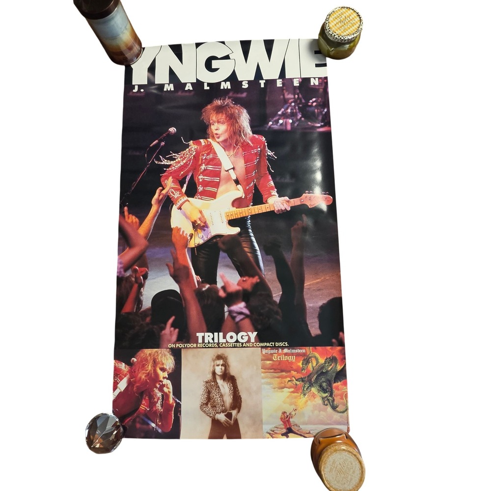Yngwie J Malmsteen Trilogy Original Vintage 1986 Promo Poster 21x39 PolyGram